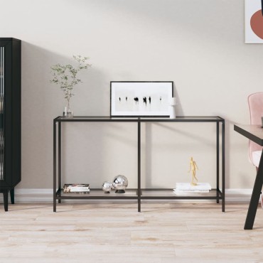 vidaXL Τραπέζι Κονσόλα Διαφανές 140x35x75,5cm από Ψημένο Γυαλί 1 τεμ.