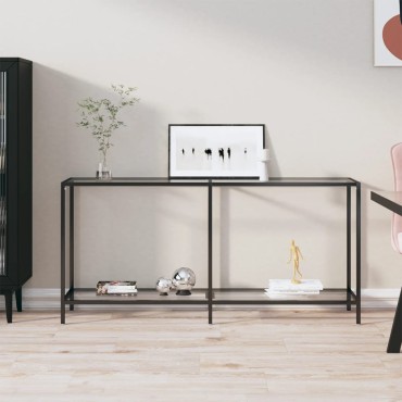 vidaXL Τραπέζι Κονσόλα Διαφανές 160x35x75,5cm από Ψημένο Γυαλί 1 τεμ.
