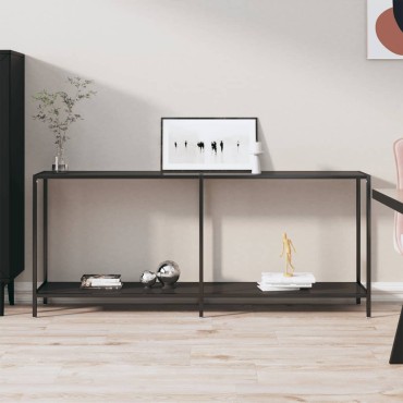 vidaXL Τραπέζι Κονσόλα Μαύρο 180x35x75,5cm από Ψημένο Γυαλί 1 τεμ.