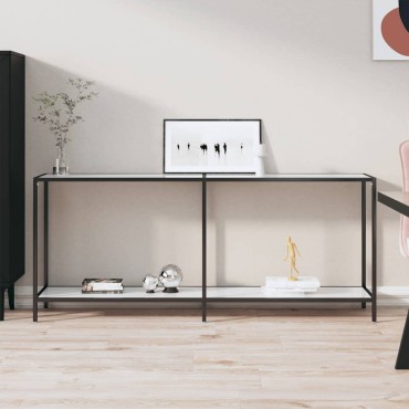 vidaXL Τραπέζι Κονσόλα Λευκό 180x35x75,5cm από Ψημένο Γυαλί 1 τεμ.