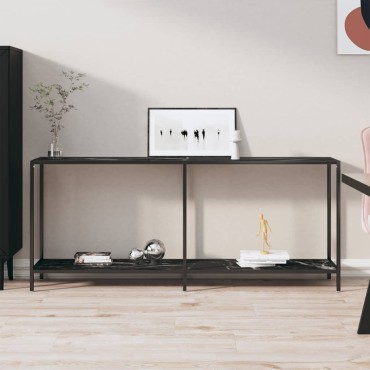 vidaXL Τραπέζι Κονσόλα Μαύρο 180x35x75,5cm από Ψημένο Γυαλί 1 τεμ.