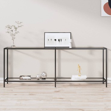 vidaXL Τραπέζι Κονσόλα Διαφανές 200x35x75,5cm από Ψημένο Γυαλί 1 τεμ.