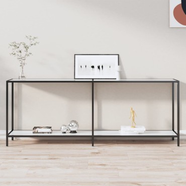vidaXL Τραπέζι Κονσόλα Λευκό 200x35x75,5cm από Ψημένο Γυαλί 1 τεμ.
