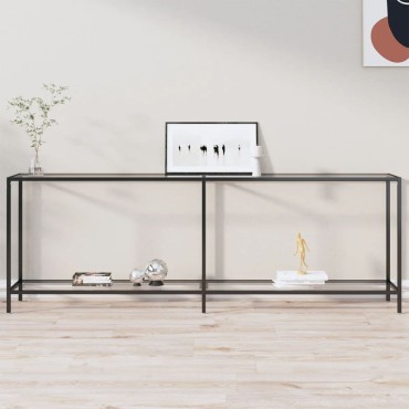 vidaXL Τραπέζι Κονσόλα Διαφανές 220x35x75,5cm από Ψημένο Γυαλί 1 τεμ.