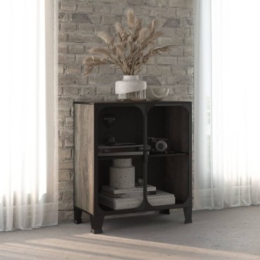 vidaXL Ντουλάπι Αποθήκευσης Γκρι 72x36x82cm Μέταλλο / MDF 1 τεμ.