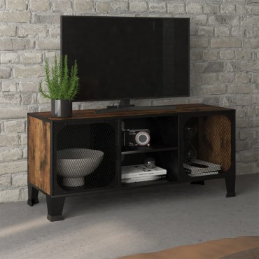 vidaXL Έπιπλο Τηλεόρασης Ρουστίκ Καφέ 105x36x47cm Μέταλλο / MDF