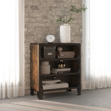 vidaXL Ντουλάπι Αποθήκευσης Ρουστίκ Καφέ 72x36x82cm Μέταλλο / MDF 1 τεμ.