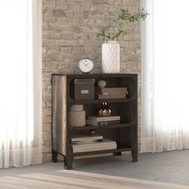 vidaXL Ντουλάπι Αποθήκευσης Γκρι 72x36x82cm Μέταλλο / MDF 1 τεμ.