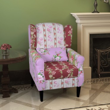 vidaXL Μπερζέρα με Σχέδιο Patchwork Υφασμάτινη 68x73x101cm 1 τεμ.