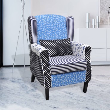 vidaXL Μπερζέρα με Σχέδιο Patchwork Υφασμάτινη 68x73x101cm 1 τεμ.