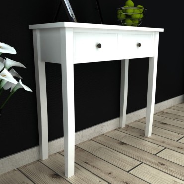 vidaXL Έπιπλο Τουαλέτα με Δύο Συρτάρια Λευκό 79x30x74cm 1 τεμ.