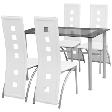 vidaXL Σετ Τραπεζαρίας 5 τεμ. Λευκό 120x70x75cm