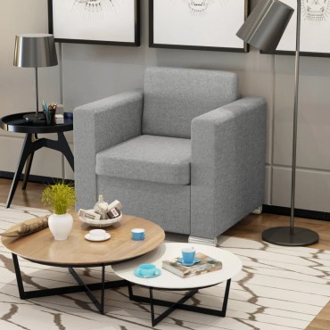 vidaXL Πολυθρόνα Ανοιχτό Γκρι Υφασμάτινη 82x73x78cm 1 τεμ.