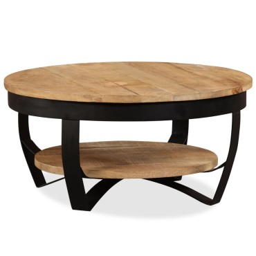 vidaXL Τραπεζάκι Σαλονιού 65x32cm Μασίφ Ακατέργαστο Ξύλο Μάνγκο 1 τεμ.