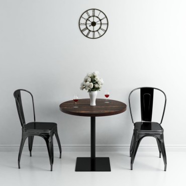 vidaXL Τραπέζι Bistro Στρογγυλό Σκούρο Σταχτί 80x75cm MDF / Ατσάλι 1 τεμ.