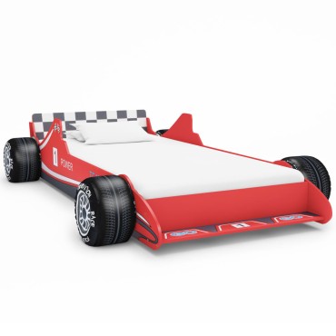 vidaXL Κρεβάτι Παιδικό Αγωνιστικό Αυτοκίνητο Κόκκινο 90x200cm 1 τεμ. - Μονό