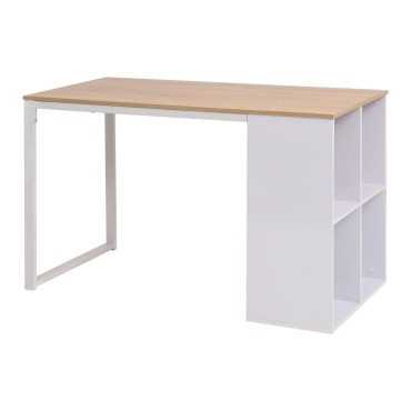 vidaXL Γραφείο Δρυς και Λευκό 120x60x75cm 1 τεμ.