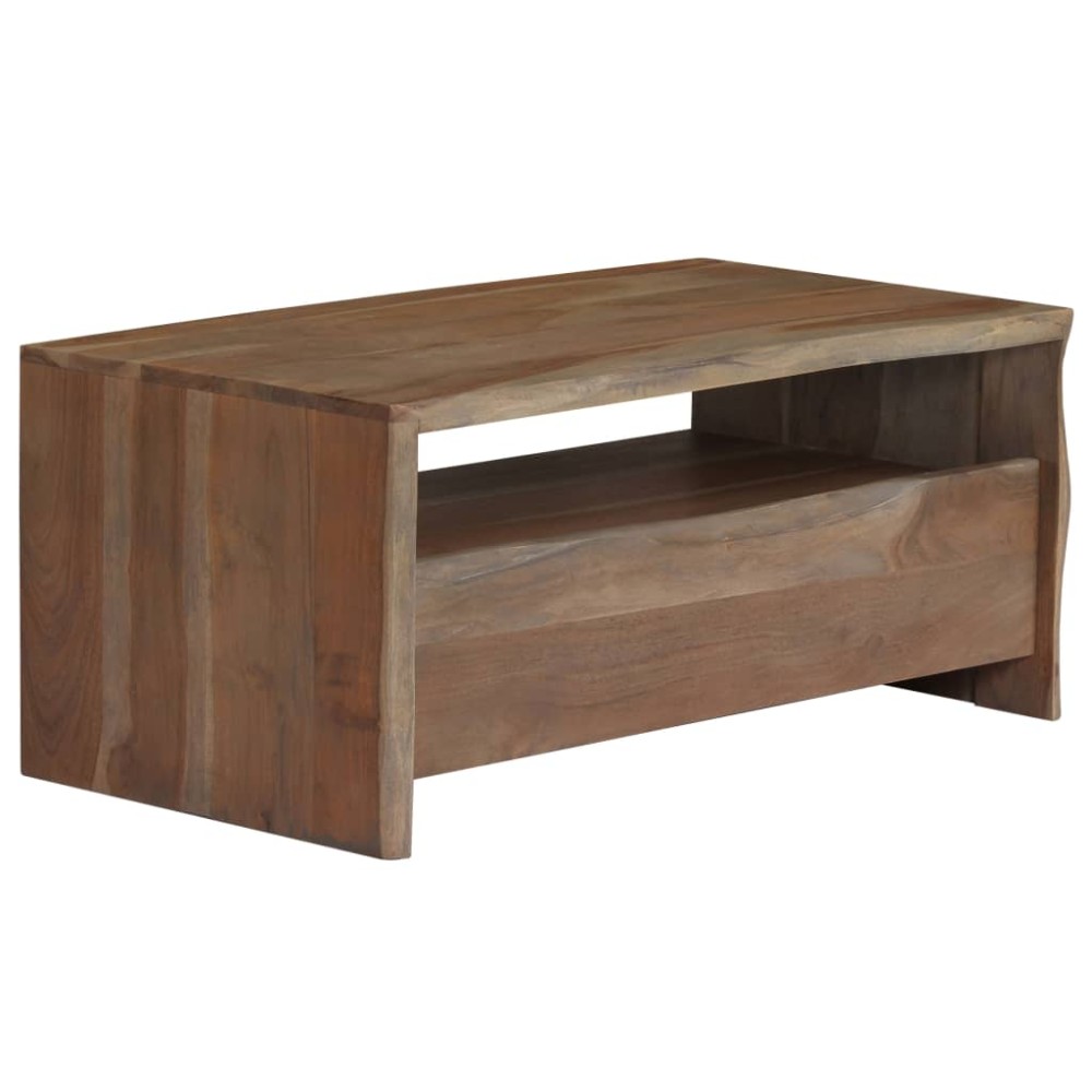vidaXL Τραπέζι Σαλονιού Live Edge Γκρι 90x50x40cm Μασίφ Ξύλο Ακακίας 1 τεμ. vidaXL Τραπέζι Σαλονιού Live Edge Γκρι 90x50x40cm Μασίφ Ξύλο Ακακίας 1 τεμ.