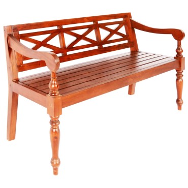 vidaXL Παγκάκι Batavia Σκούρο Καφέ από Μασίφ Μαόνι 136x50x82cm 1 τεμ.