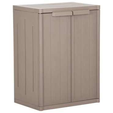 vidaXL Ντουλάπι Αποθήκευσης Κήπου Καφέ 65x45x88cm PP Εμφάνιση Ξύλου 1 τεμ.