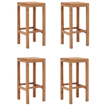 vidaXL Σκαμπό Μπαρ 4 τεμ. από Μασίφ Ξύλο Teak 35x35x75cm