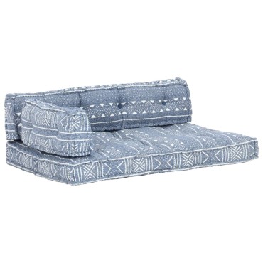 vidaXL Μαξιλάρι για Καναπέ από Παλέτες Ίντιγκο Patchwork Υφασμάτινο 120x80x39cm