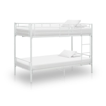 vidaXL Κουκέτα Λευκή 90x200cm Μεταλλική 1 τεμ. - Μονό