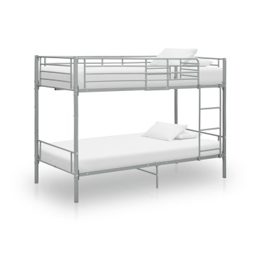 vidaXL Κουκέτα Γκρι 90x200cm Μεταλλική 1 τεμ. - Μονό