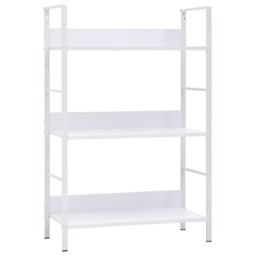 vidaXL Ραφιέρα 3 Επιπέδων Λευκή 60x27,6x90,5cm Επεξεργασμένο Ξύλο 1 τεμ.