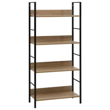 vidaXL Ραφιέρα 4 Επιπέδων Δρυς 60x27,6x124,5cm Επεξεργασμένο Ξύλο 1 τεμ.