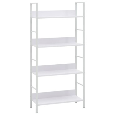 vidaXL Ραφιέρα 4 Επιπέδων Λευκή 60x27,6x124,5cm Επεξεργασμένο Ξύλο 1 τεμ.
