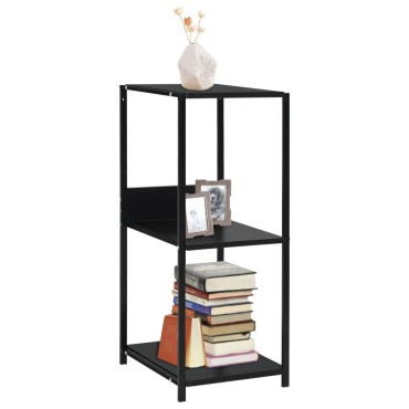 vidaXL Ραφιέρα Ίσια Μικρή Μαύρη 33,5x39,6x79,7cm Επεξ. Ξύλο 1 τεμ.
