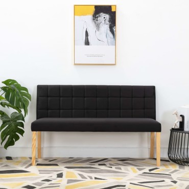 vidaXL Παγκάκι Μαύρο Βελούδινο 140x56x86cm 1 τεμ.