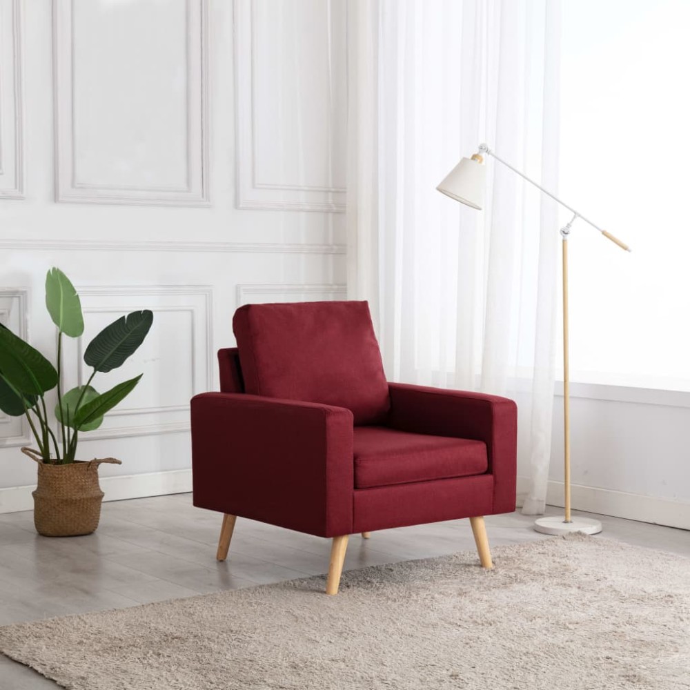 vidaXL Πολυθρόνα Μπορντό Υφασμάτινη 77x71x80cm 1 τεμ.