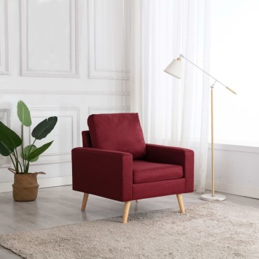 vidaXL Πολυθρόνα Μπορντό Υφασμάτινη 77x71x80cm 1 τεμ.