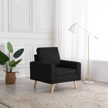 vidaXL Πολυθρόνα Μαύρη Υφασμάτινη 77x71x80cm 1 τεμ.