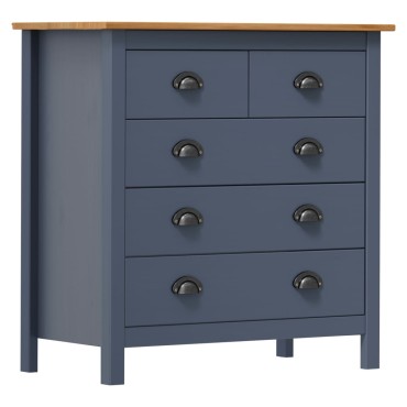 vidaXL Μπουφές Hill Γκρι 79x40x80cm από Μασίφ Ξύλο Πεύκου 1 τεμ.