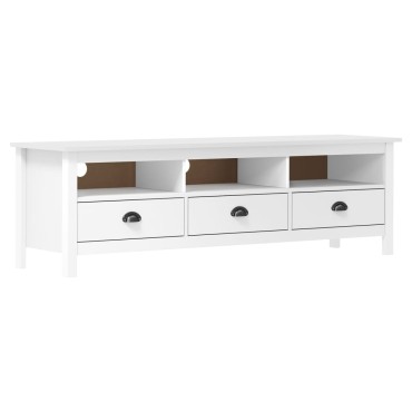 vidaXL Έπιπλο Τηλεόρασης Hill Λευκό 158x40x47cm Ξύλο Πεύκου