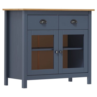 vidaXL Μπουφές Hill Γκρι 90x40x80cm από Μασίφ Ξύλο Πεύκου 1 τεμ.