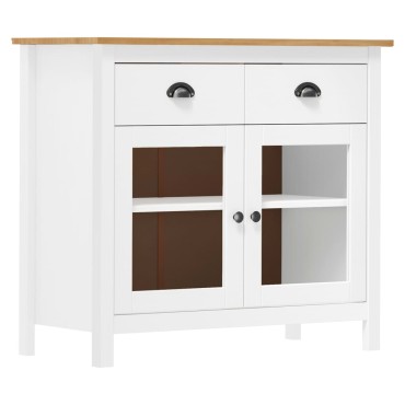 vidaXL Μπουφές Hill Λευκός 90x40x80cm από Μασίφ Ξύλο Πεύκου 1 τεμ.