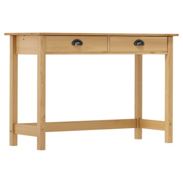 vidaXL Κονσόλα Hill Γκρι 2 Συρτάρια 110x45x74cm από Μασίφ Ξύλο Πεύκου 1 τεμ.