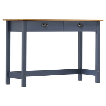vidaXL Κονσόλα Hill Γκρι 2 Συρτάρια Γκρι 110x45x74cm Μασίφ Ξύλο Πεύκου 1 τεμ.