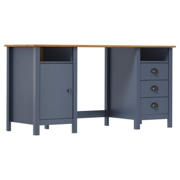 vidaXL Γραφείο Hill Γκρι 150x50x74cm από Μασίφ Ξύλο Πεύκου 1 τεμ.
