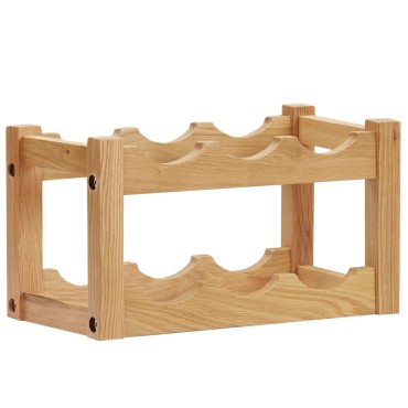 vidaXL Κάβα Κρασιών για 6 Φιάλες 37x21x21cm από Μασίφ Ξύλο Δρυός 1 τεμ.