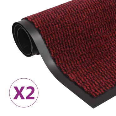 vidaXL Πατάκια Απορροφητικά Σκόνης 2 τεμ Ορθογώνια Κόκκινα 120x180 εκ.