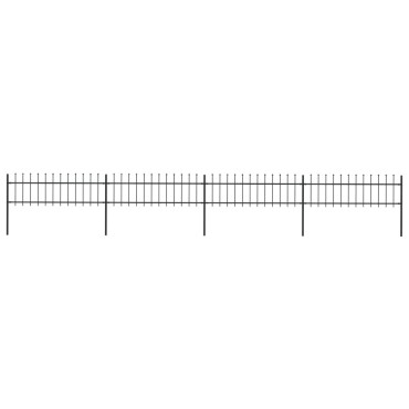 vidaXL Κάγκελα Περίφραξης με Λόγχες Μαύρα 6,8x0,6 μ. από Χάλυβα 680x110cm