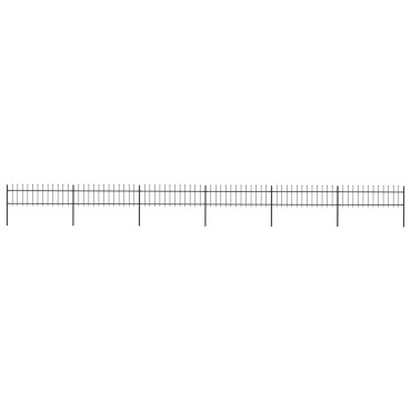 vidaXL Κάγκελα Περίφραξης με Λόγχες Μαύρα 10,2x0,6 μ. από Χάλυβα 1020x110cm