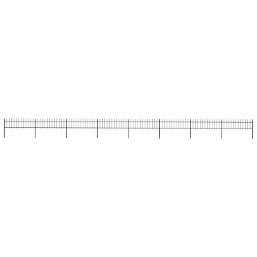 vidaXL Κάγκελα Περίφραξης με Λόγχες Μαύρα 13,6x0,6 μ. από Χάλυβα 1360x110cm