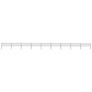vidaXL Κάγκελα Περίφραξης με Λόγχες Μαύρα 15,3x0,6 μ. από Χάλυβα 1530x110cm