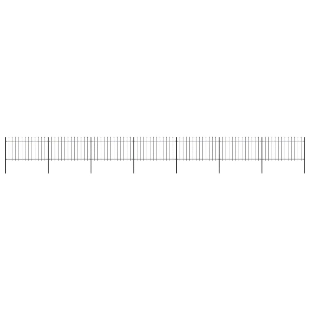 vidaXL Κάγκελα Περίφραξης με Λόγχες Μαύρα 11,9x1 μ. από Χάλυβα 1190x150cm